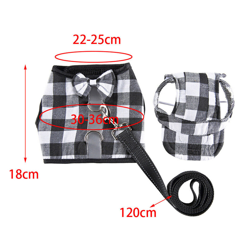 Pet Dog Vest Harness with Hat Pet Costume Party Clothes Black White-XS