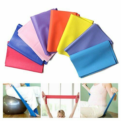 1.5m Stretch Resistance Bands Exercise Pilates Yoga GYM Workout Physio Aero