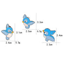 3PCS/Set Enamel Blue Bird Brooch Bin Animal Pin Jacket Shirt Badge Jewelry SP