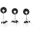 600 Pcs 100 Groups / Set Black Rubber Stopper Oval Bean Space Fishing