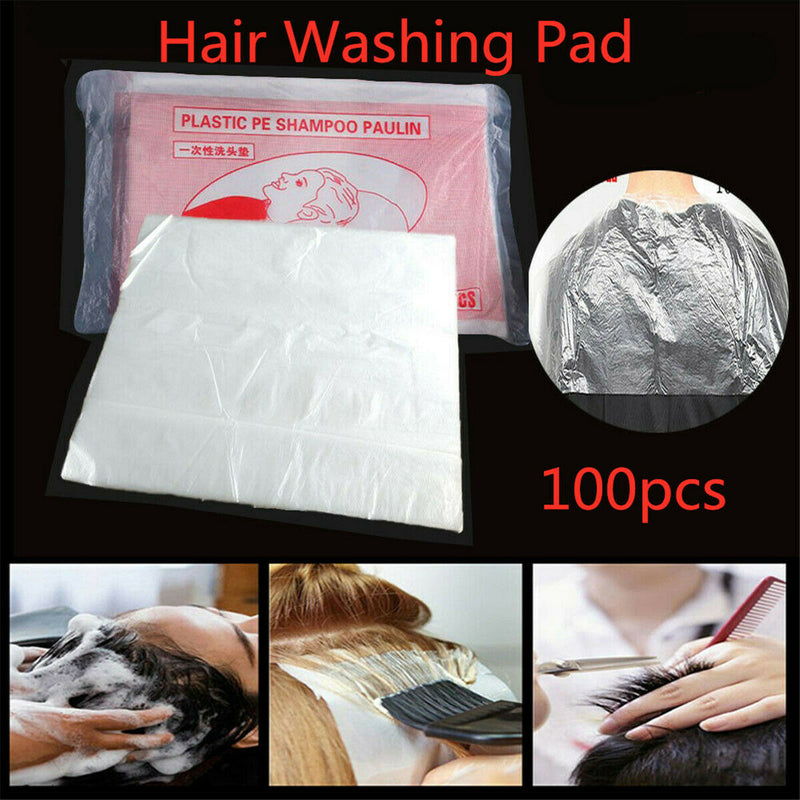 100X Disposable Hair Washing Pad Cutting Capes Hairdressing Dyeing Barber Apron