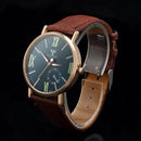 Men's Date Leather Stainless Steel Noble Noctilucent Sport Quartz Wrist Watch AU