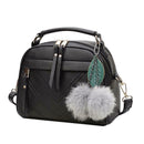 Women Messenger Handbag Shoulder Bag PU Leather Satchel Sling Bag/Black SN9F