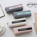 Pink+Black Simple Text Pencil Case Canvas School Supplies Stationery Gift S