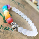 7  Elephant Charm Beaded Bracelet Mala Beads Yoga Energy Bracelet Jewelry3c