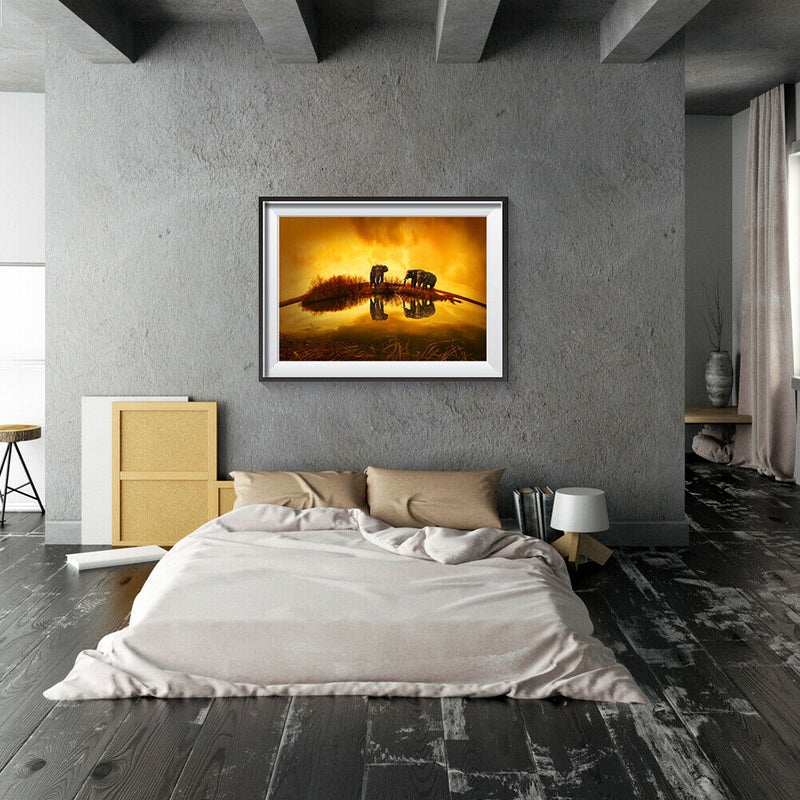 75x50cm 1000pcs Three Elephants Scene Jigsaw Puzzle Kids Assembling Games