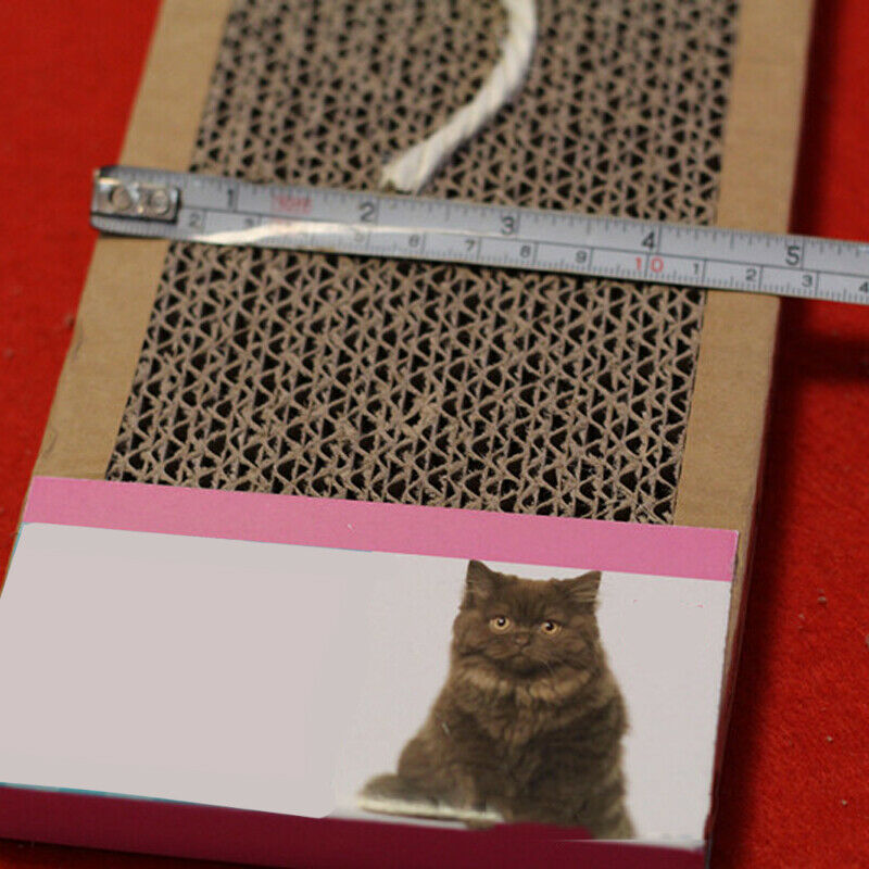 Pet Cat Kitten Corrugated Cardboard Scratcher Scratch Board Pad Bed w/ Catnip