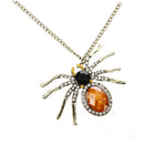 Metal Crystal Rhinestone Spider Pendant Necklace Chain I7P4