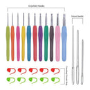 24PCS Crochet Hooks Set, Ergonomic Soft Handles, Smooth Needles for Superio P3I9