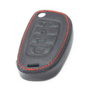 1* Car Leather Remote Key Chain Cover Holder Case For Hyundai Santa Fe GLS Sport