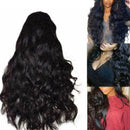 Women Fashion Human Hair Wig Body Wavy Full Wigs Natural Black 68-72 cm K1T6