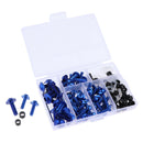 158Pcs Metal Motorcycle Complete Fairing Bolt Kit Fastener Clips Screws Blue