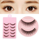 5 Pairs Makeup Handmade Soft Natural Fashion Short Cross False Eyelashes Lashes