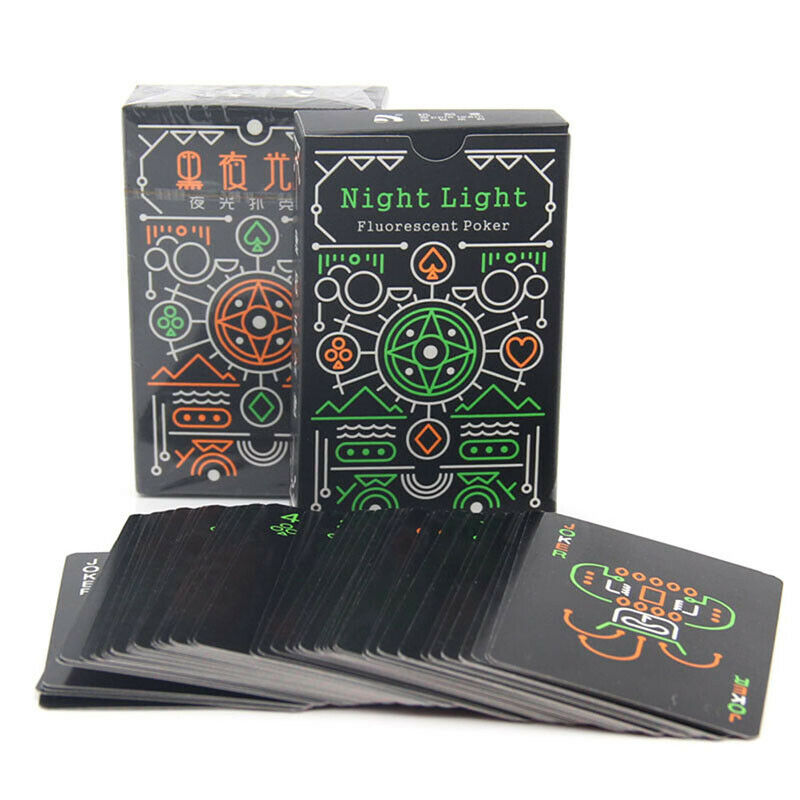 1 Set Black Luminous Playing Cards Glow In The Dark Bar KTVB Hn