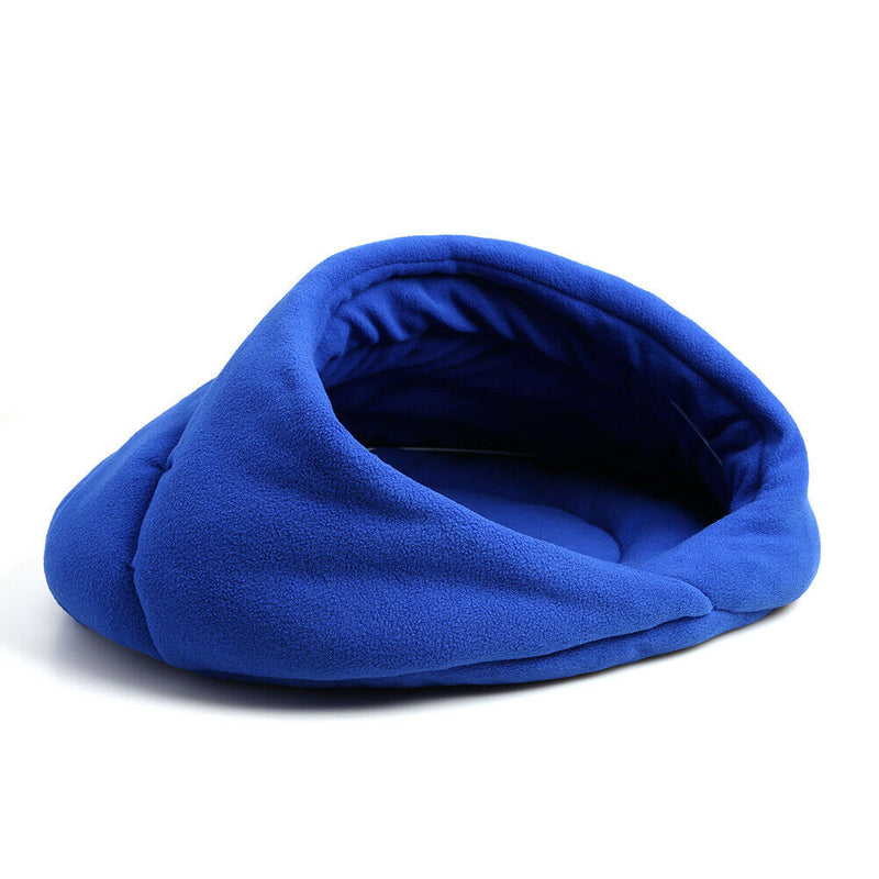 Warm Fleece Pet Sleeping Bag Nest Soft Kennel Cats Dog Bed House (Blue L) A