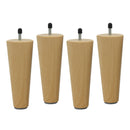 4x Round Solid Wood Legs Wood Sofa/Couch/Chair/Ottoman Feet Walnut Finishb 150mm