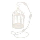 White Birdcage Hanging Stand Candle Holder Tea Light Candlestick Home Decor