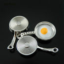 5PCs Charms Alloy Retro Frying pan with Eggs Jewelry Making Pendant Charm A