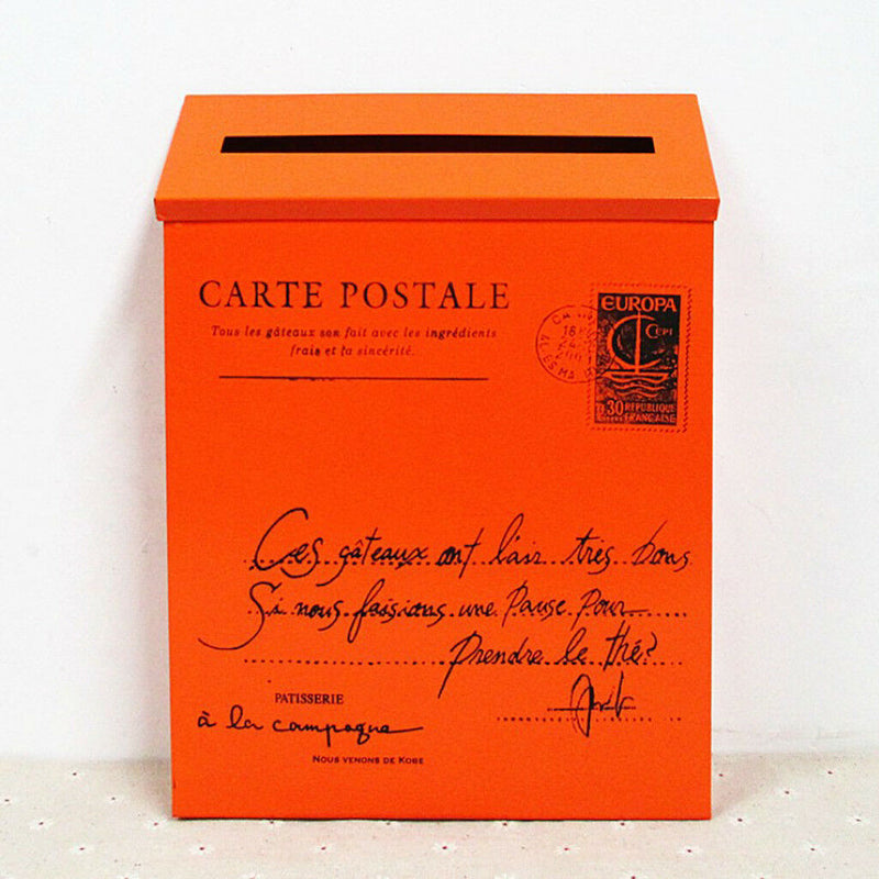 Galvanized Iron Wall Post Postbox Letter Letterbox Mail Mailbox Orange