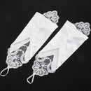14in white wedding bridal lace fingerless gloves