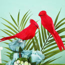 10pcs Simulated Red Parrot Artificial Bird with Clip for Wedding Home Decor