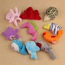 10pcs Cartoon Ocean Animals Soft Puppet Baby Girl Boy Plush Finger Toys