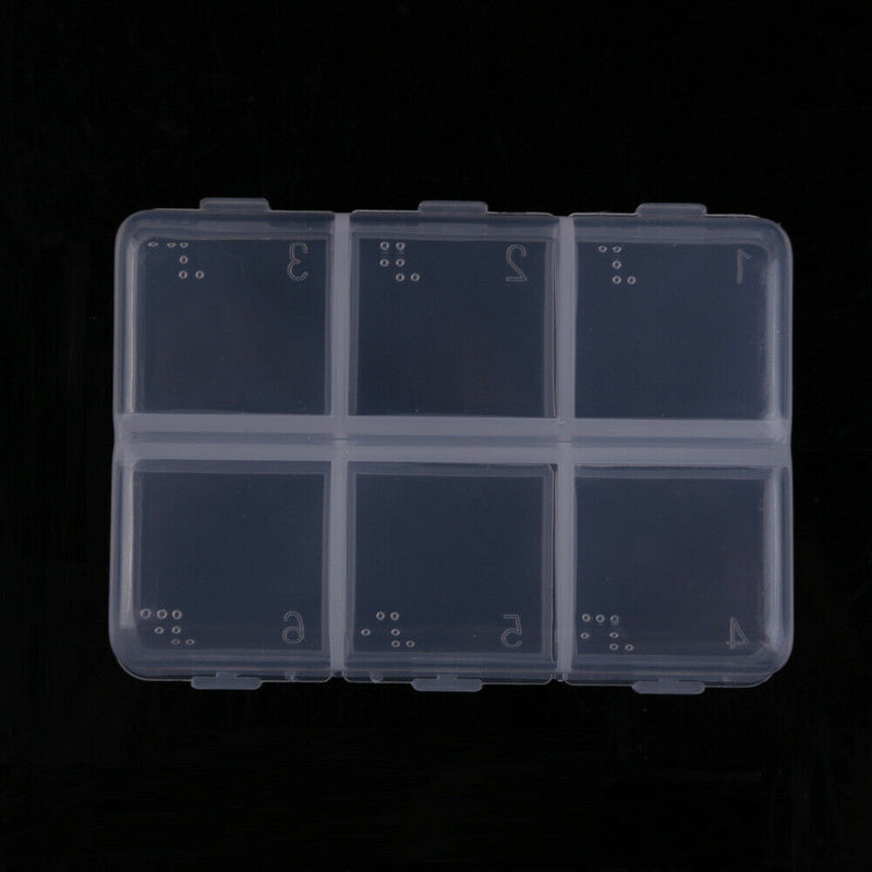 New Mini Portable Empty Braille 6 Cells Pill Medicine Drug Storage Case Box