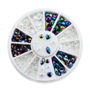 Multi-grids Peach Heart Round Nail Art Decorations Rhinestone Nail Ornament