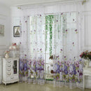 Peony Flower Print Shading Window Curtain Yarn Living Room Bedroom Purdah