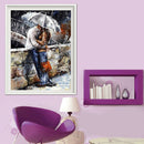 30x40cm Romantic Lovers DIY Paint By Numbers Oil Painting Kit Canvas AU