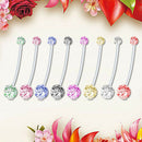 8pcs Maternity Belly Bar Flexible Crystal Pregnancy Navel Ring Belly Button Ring