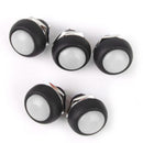 5Pcs White Momentary Push Button Horn Switch OFF (ON) for Dashboard Boat Car