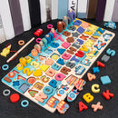 Wooden Puzzles Toddlers 7-in-1 Alphabet Number Sorting Fishing Montessori Toys