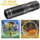 Portable Outdoor Hiking Camping Hunting Monocular Telescope 10-30x25 BAK4 Zoom