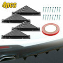 4PCS Carbon Fiber Car Bumper Shark Fin Splitter Diffuser Spoiler Lip Universal