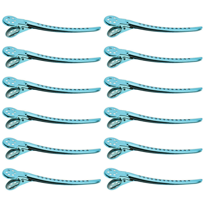 12pcs Fashion Alligator Hair Clips Salon Stylist Hairdressing Clamps Claw