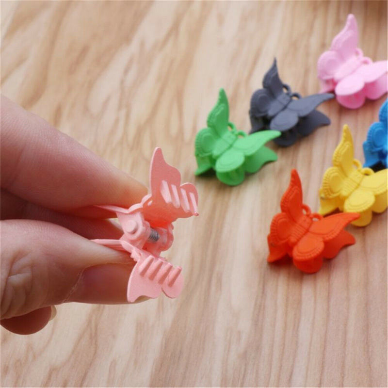 20PCS Mini Hair Claws Multi Colors Hair Clips Butterfly Shape Hair Clamps New