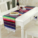 Mexican Serape Table Runner Fringe Cotton Tablecloth Fiesta Party Dinner De