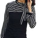 Ladies Blouse Mandarin Collar Blouse T-shirt shirt stripes shirt TOP Gr.M B