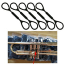 5 Pieces Black Elastic Silicone Rubber Trumpet Slide Stopper Ring Accessory