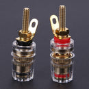 2pcs 4mm Brass Speaker Amplifier Binding Posts Terminals for Banana Plugs