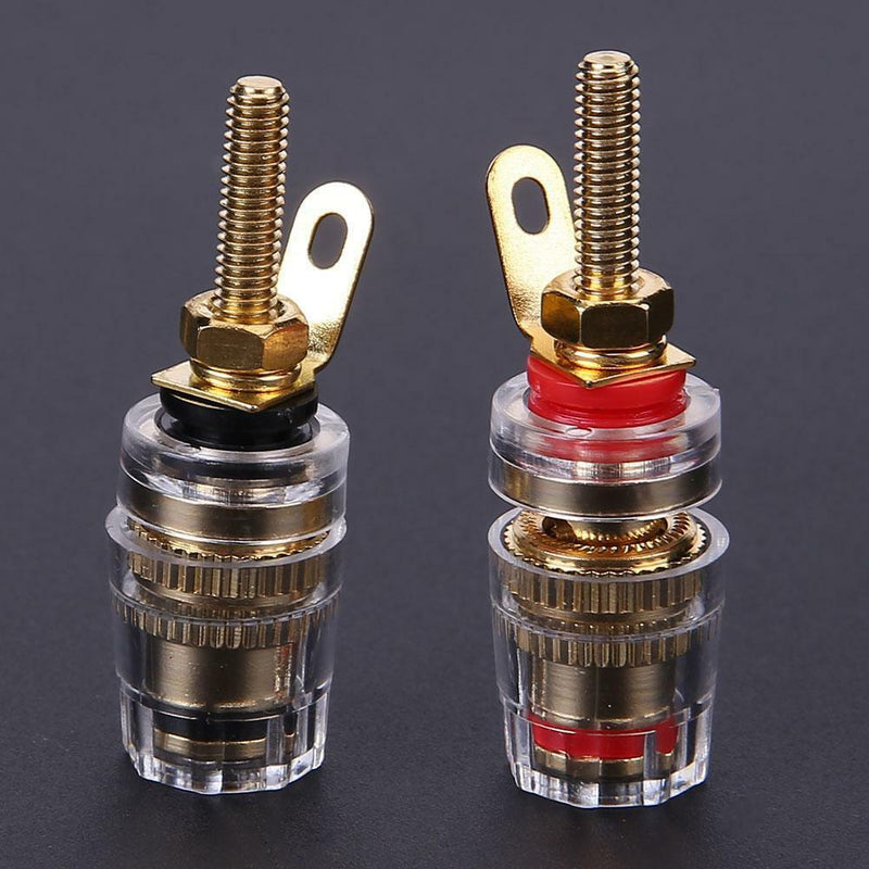 2pcs 4mm Brass Speaker Amplifier Binding Posts Terminals for Banana Plugs