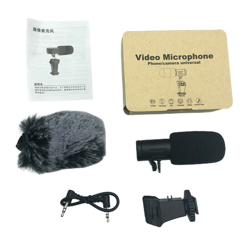 Vlogging Video Camera Microphone Condensor Directional Mic Smartphone Mic
