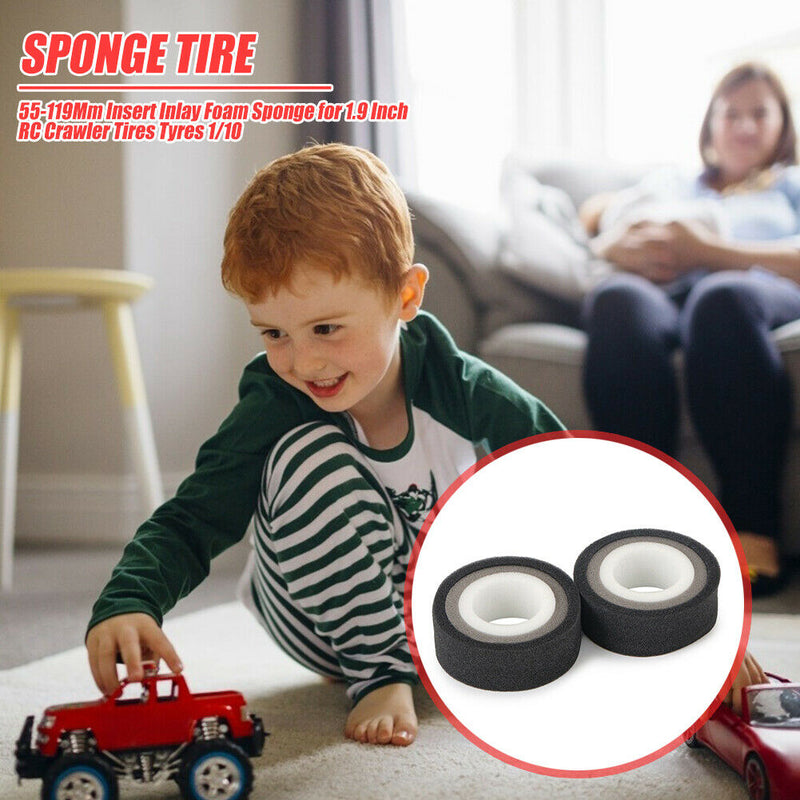 2pcs/Set Insert Inlay Foam Sponges for 1.9 inch 1/10 Scale RC Crawler Tires A