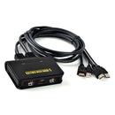 1X2 Port Usb Hdmi Kvm Switch Switcher Cable for Dual Monitor Keyboard Mouse