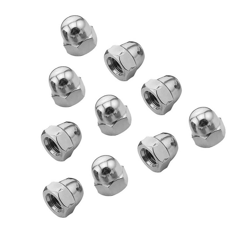 10Pieces Stainless Steel Dome Nuts Hex Cap Nuts for Threads Bolt Screws  M5