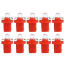 10pcs T5 B8.5D LED Car Light Auto Dashboard Instrument Light Bulbs (Red)