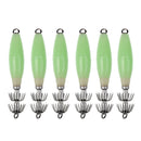 6pcs Luminous Body Fishing Lure Squid Jig Hook Sea Fishing Hooks Fishhooks