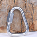 Triangle Mountain Rock Climbing Stainless Steel Screw Lock Carabiner Outdoor.Kit