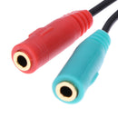 2 in 1 Splitter 4 Pole 3.5mm Audio earphone headset to 2 female jack Headph